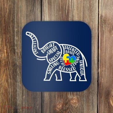 Autism Awareness Elephant  Coaster