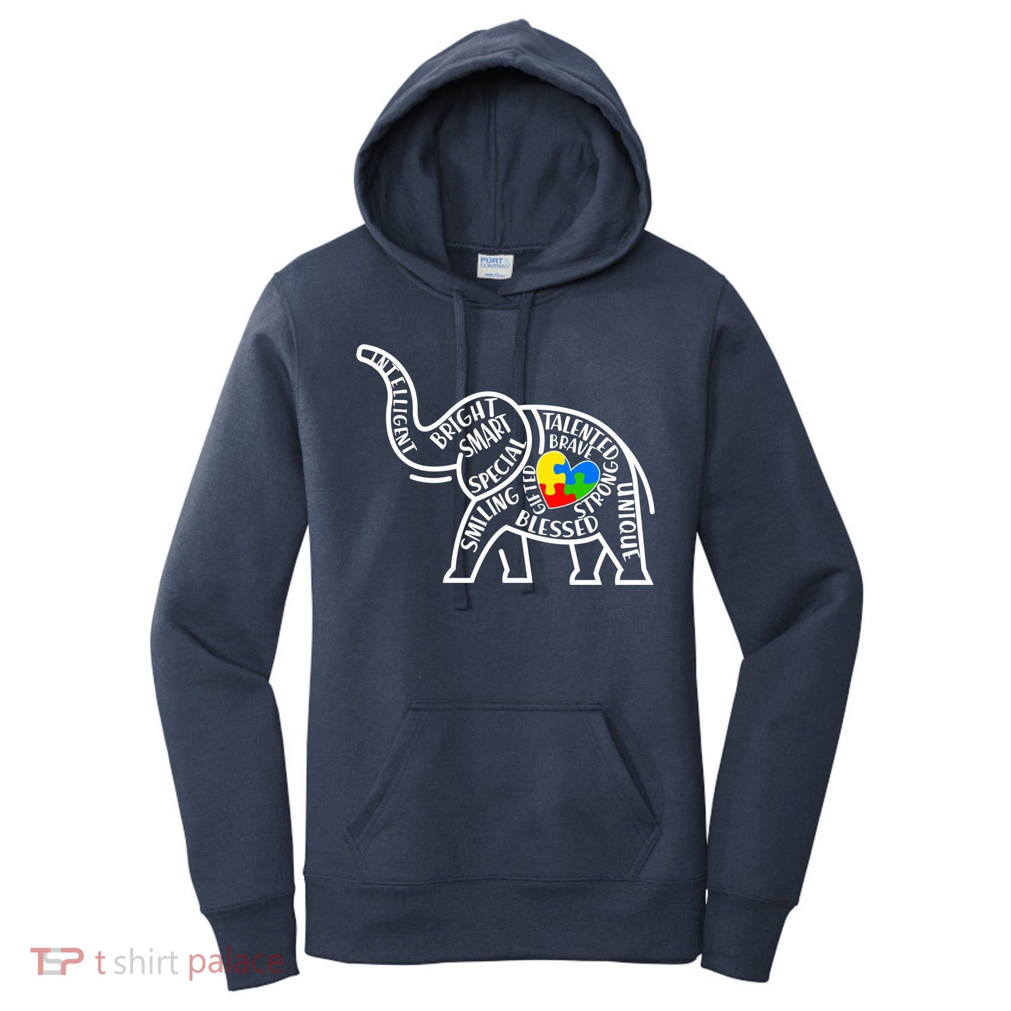 Autism Awareness Elephant  Women's Hoodie