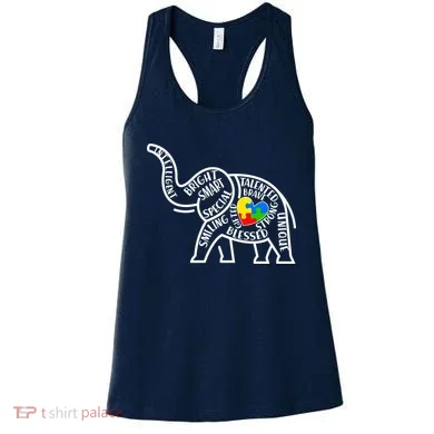 Autism Awareness Elephant  Women's Tank Top