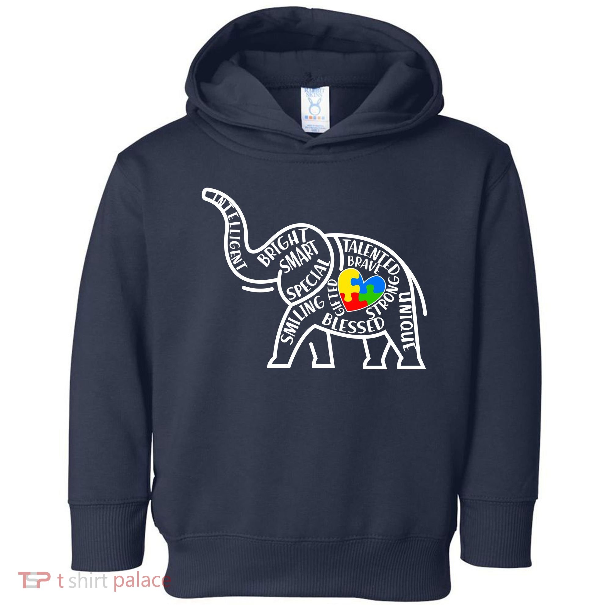 Autism Awareness Elephant  Toddler Hoodie