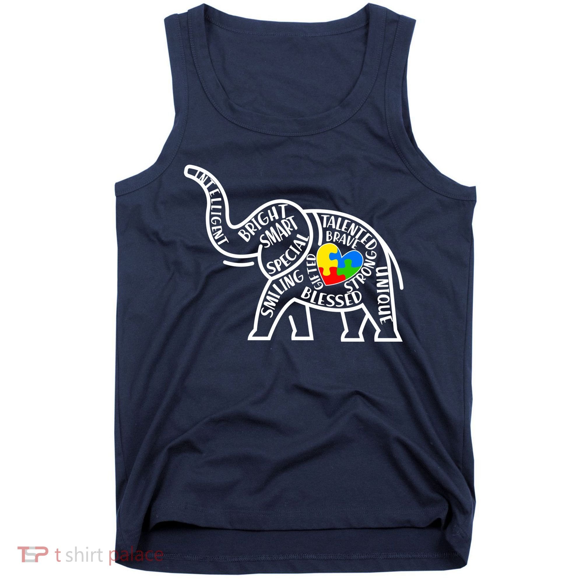 Autism Awareness Elephant  Tank Top