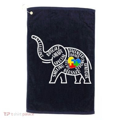 Autism Awareness Elephant  Golf Towel