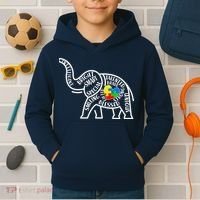 Autism Awareness Elephant  Kids Hoodie thumb 2