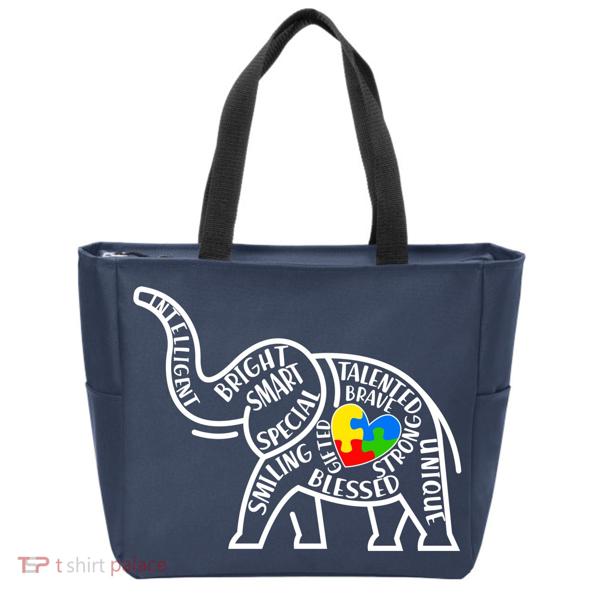 Autism Awareness Elephant  Tote Bag