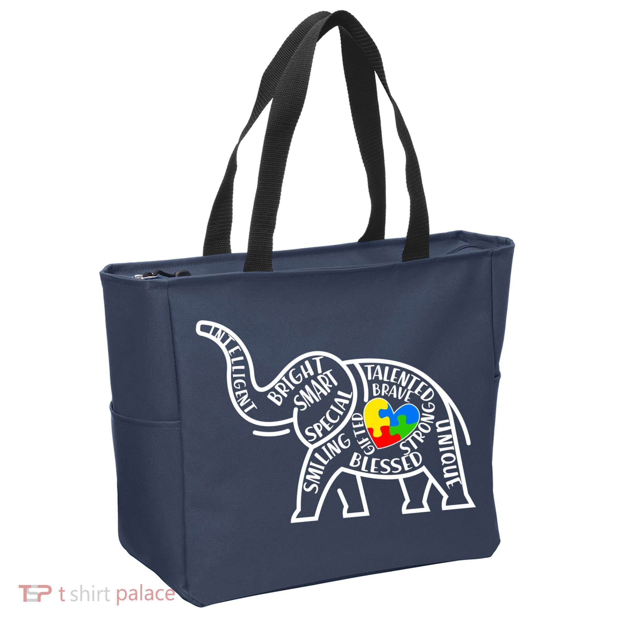 Autism Awareness Elephant  Tote Bag