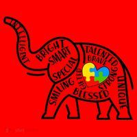 Autism Awareness Elephant  Santa Hat thumb 1