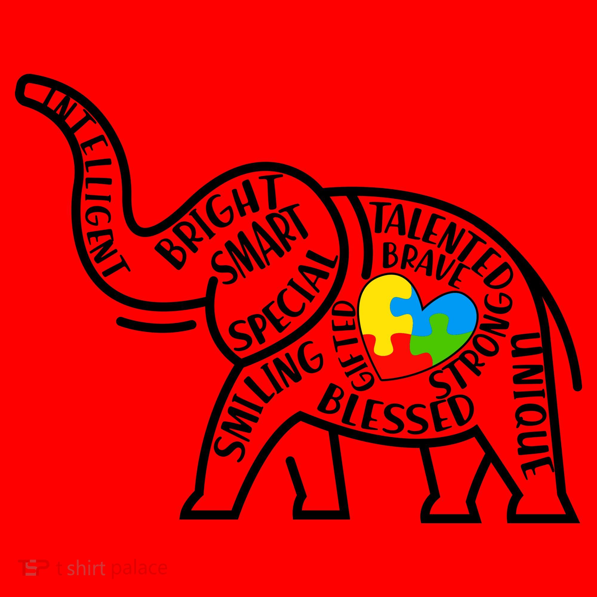 Autism Awareness Elephant  Santa Hat