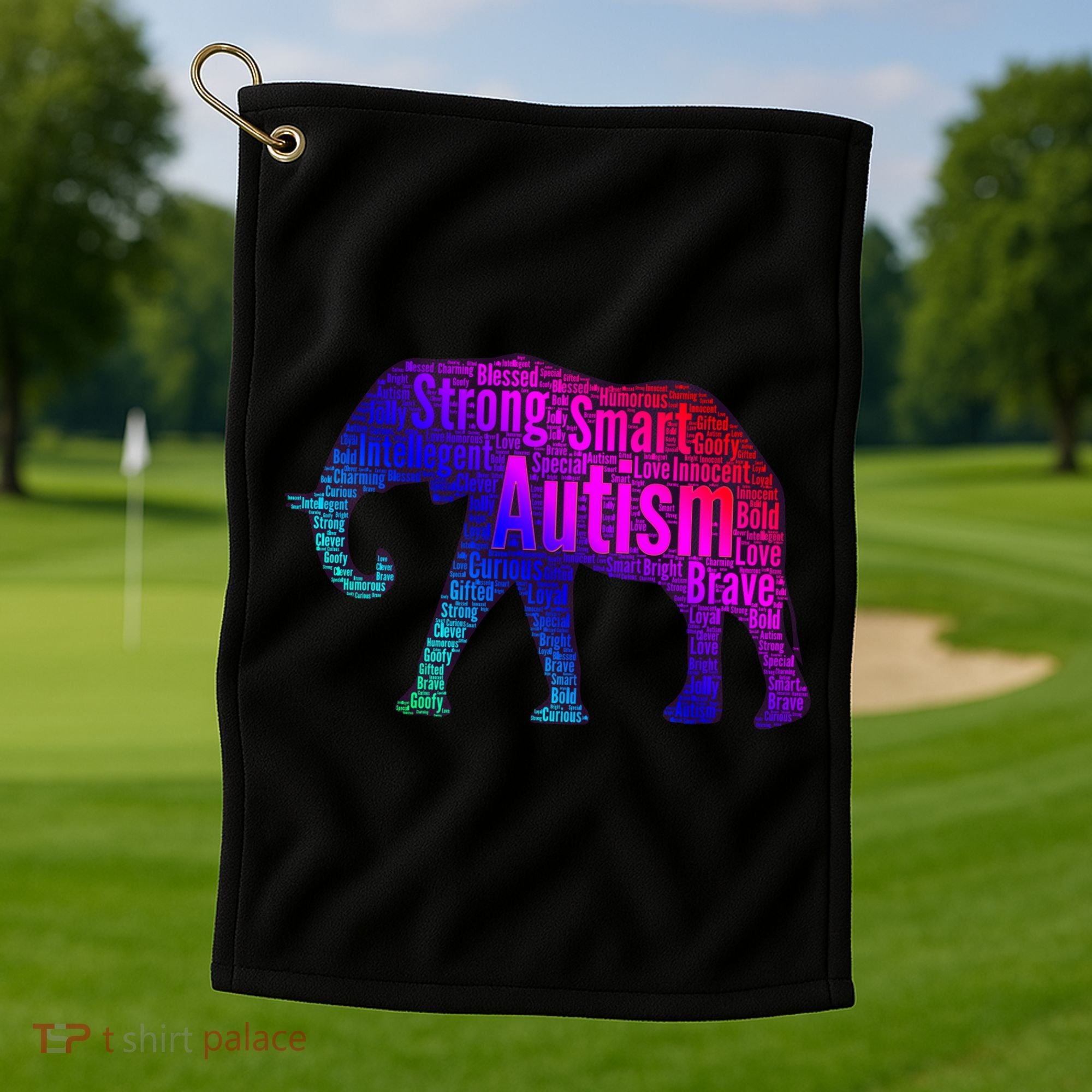 Autism Awareness Elephant Quotes Golf Towel