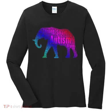 Autism Awareness Elephant Quotes Women's Long Sleeve Shirt