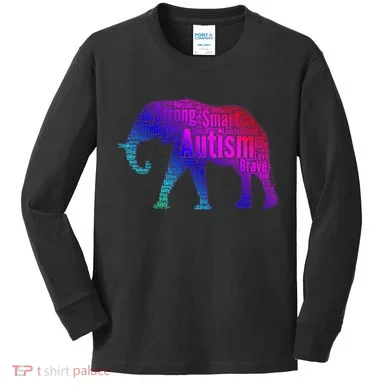 Autism Awareness Elephant Quotes Kids Long Sleeve Shirt