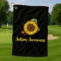 Autism Awareness Flower Puzzle Golf Towel thumb 1