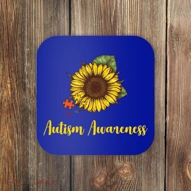 Autism Awareness Flower Puzzle Coaster