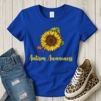Autism Awareness Flower Puzzle Women's T-Shirt thumb 3