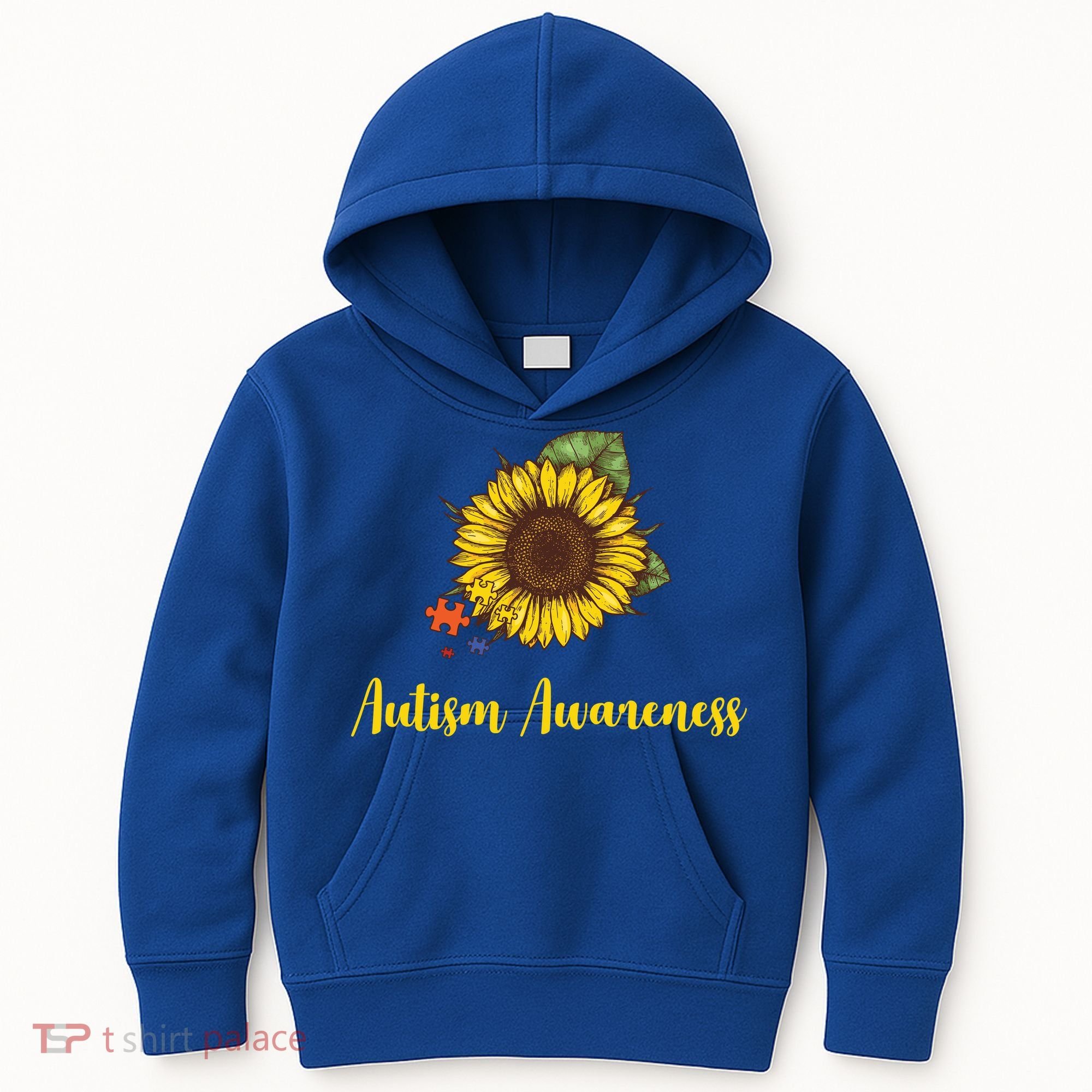 Autism Awareness Flower Puzzle Kids Hoodie
