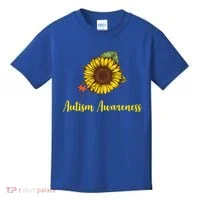 Autism Awareness Flower Puzzle Kids T-Shirt thumb 0