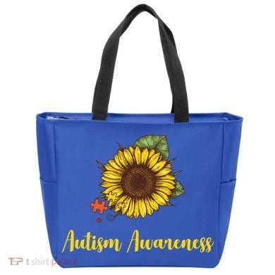 Autism Awareness Flower Puzzle Tote Bag