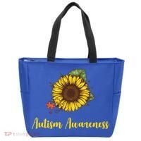 Autism Awareness Flower Puzzle Tote Bag thumb 0