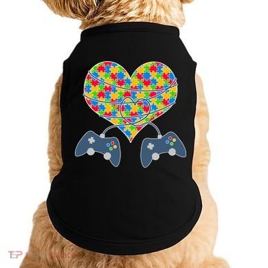 Autism Awareness Gamer Love  Doggie Tank