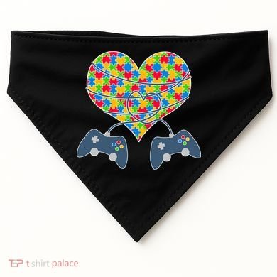 Autism Awareness Gamer Love  USA-Made Doggie Bandana