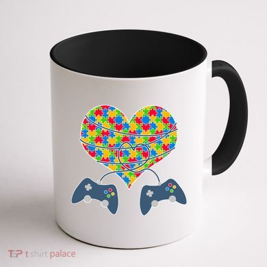 Autism Awareness Gamer Love  Coffee Mug back