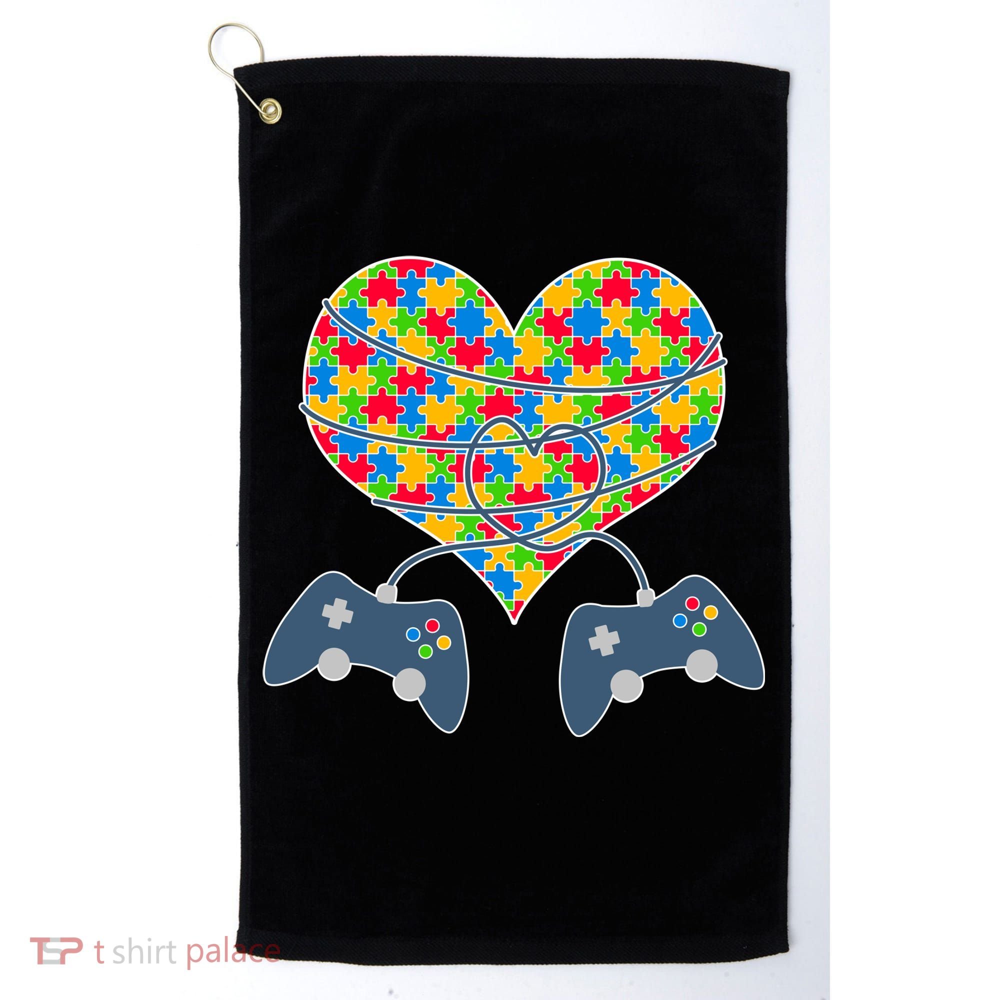 Autism Awareness Gamer Love  Golf Towel