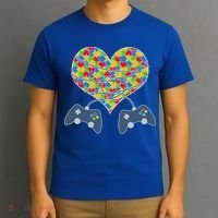 Autism Awareness Gamer Love  T-Shirt thumb 3