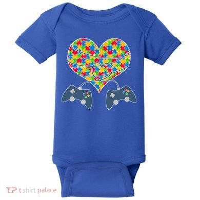 Autism Awareness Gamer Love  Baby Bodysuit