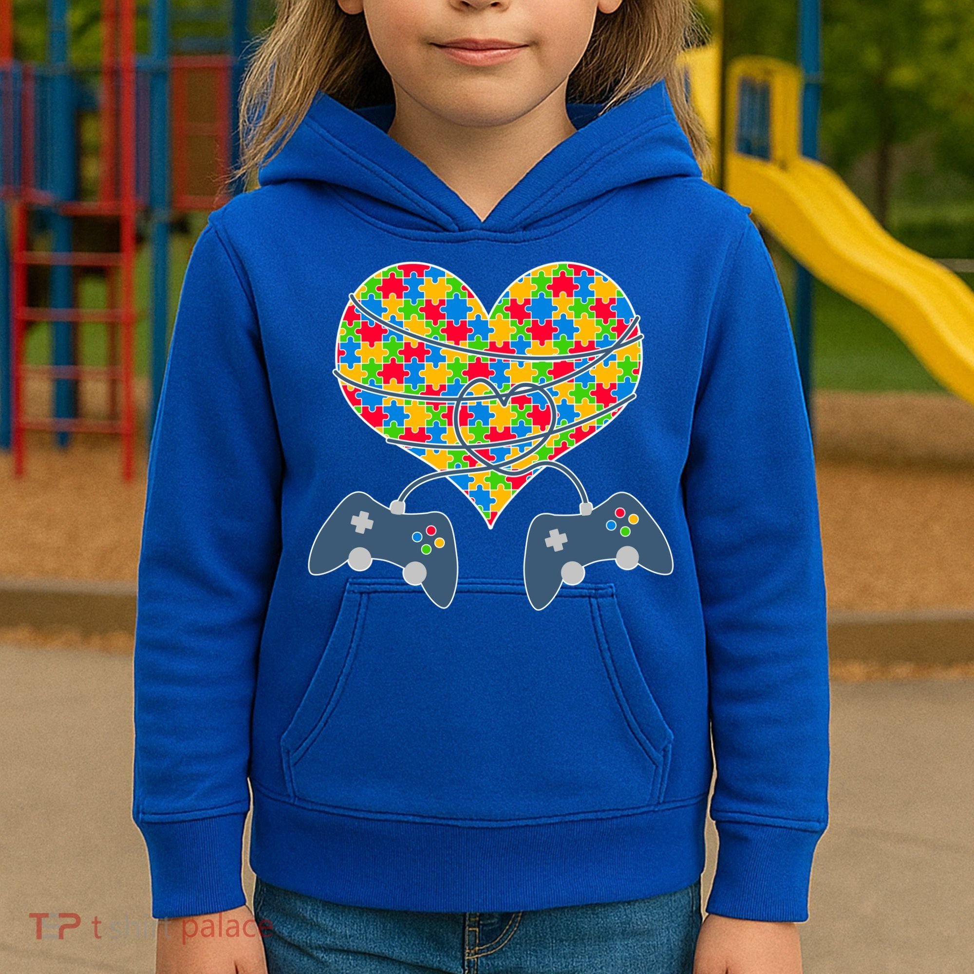 Autism Awareness Gamer Love  Kids Hoodie