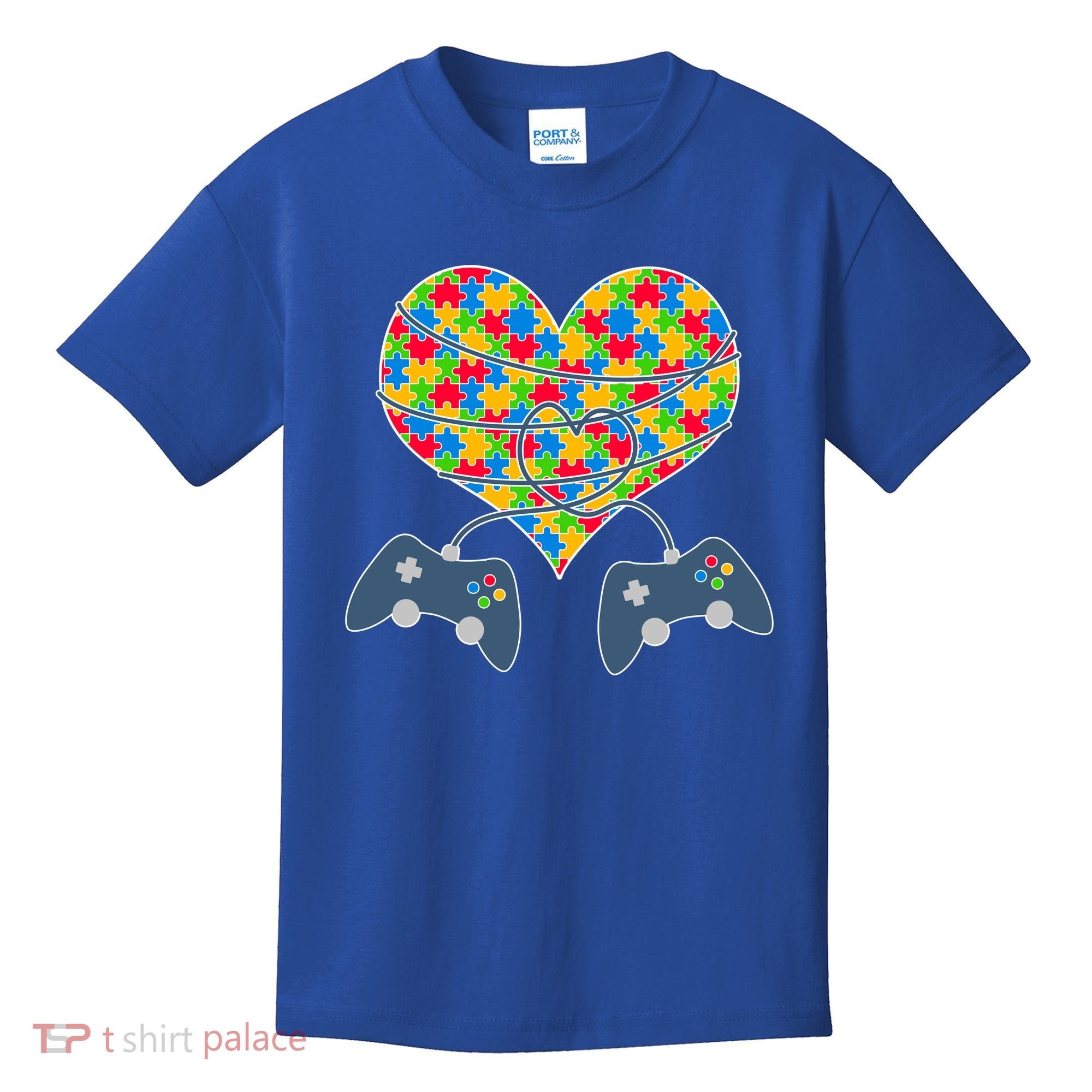 Autism Awareness Gamer Love  Kids T-Shirt