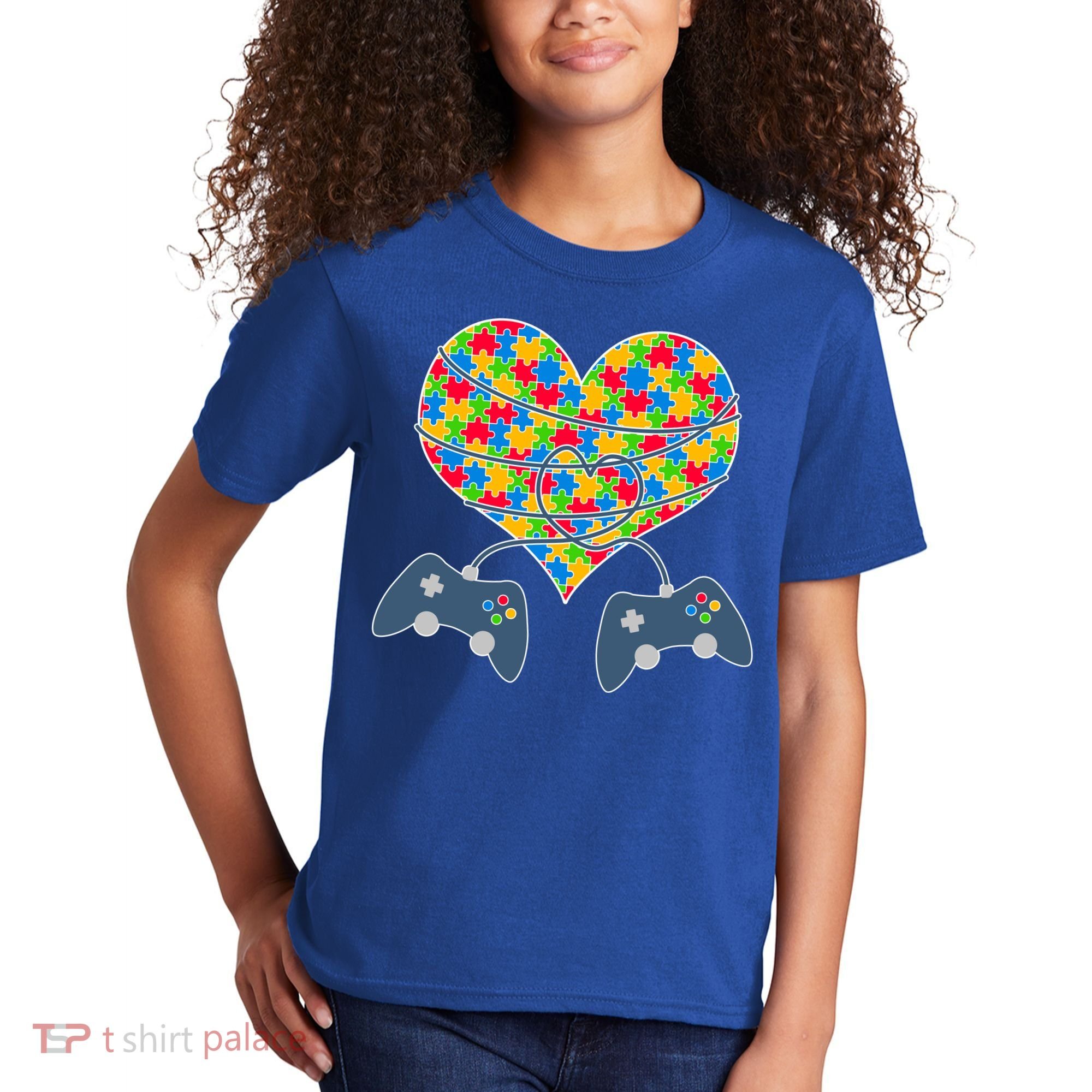 Autism Awareness Gamer Love  Kids T-Shirt