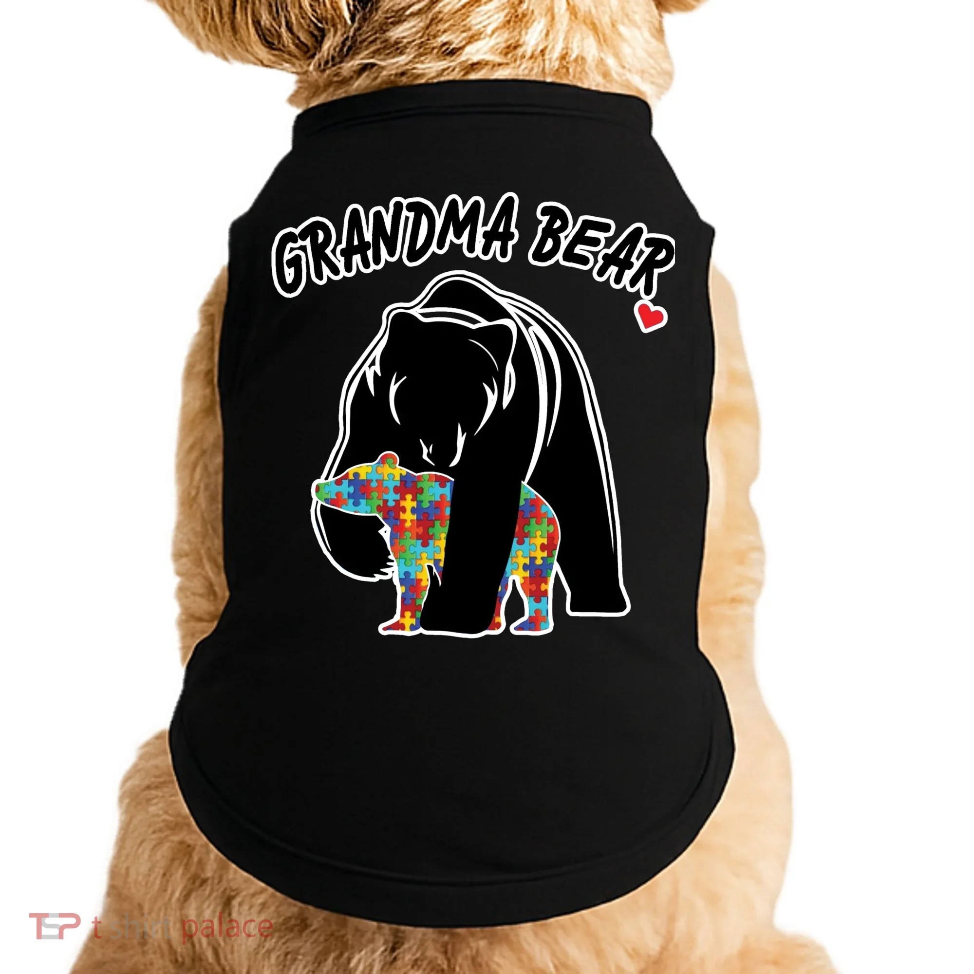 Autism Awareness Grandma Bear Doggie Tank