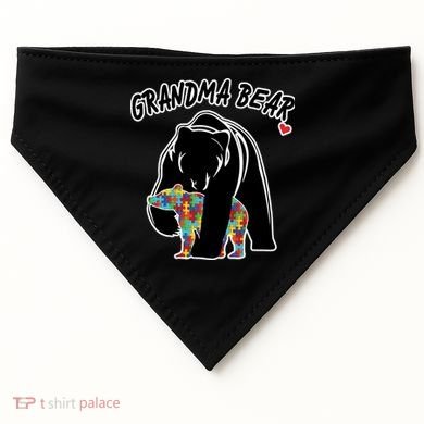 Autism Awareness Grandma Bear USA-Made Doggie Bandana
