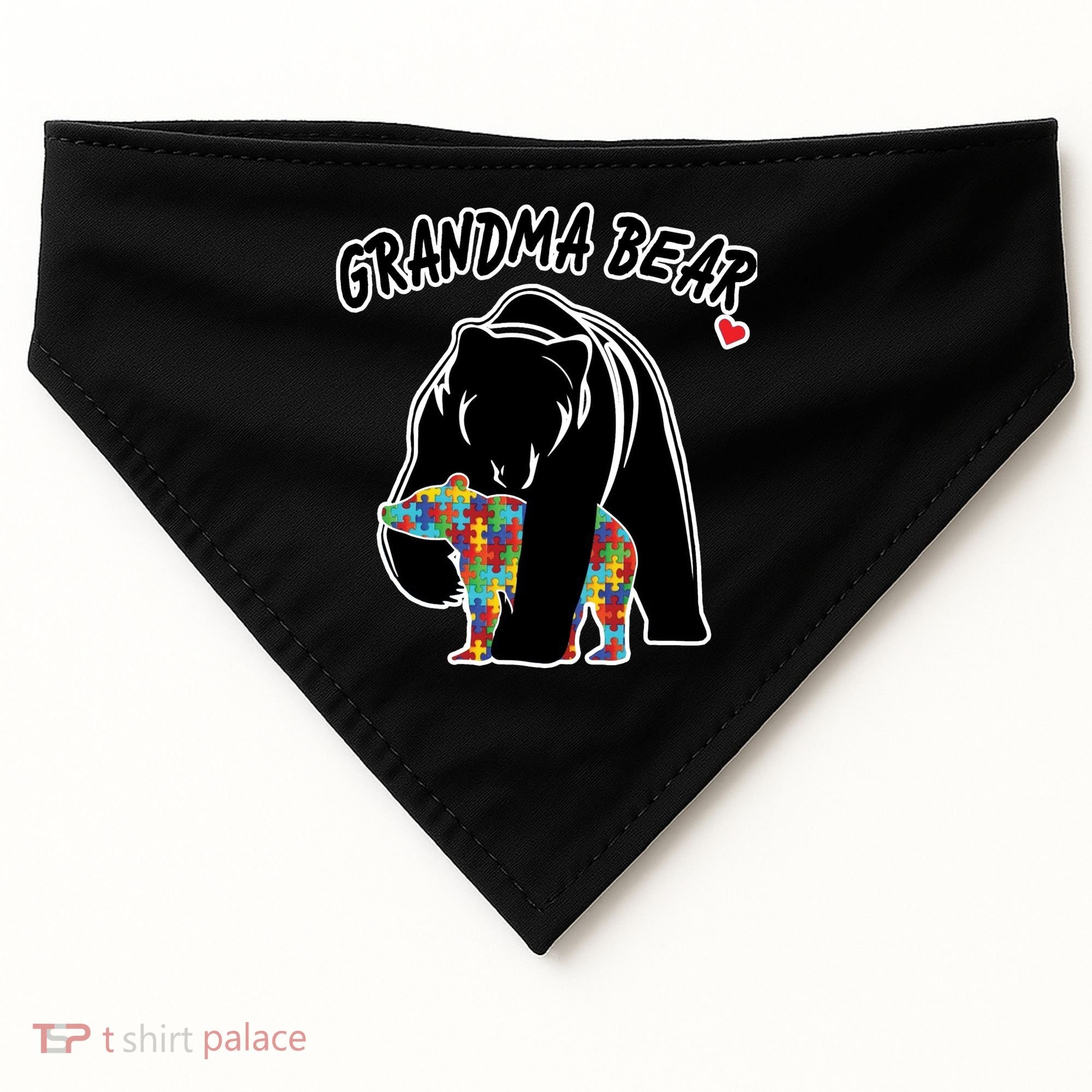 Autism Awareness Grandma Bear USA-Made Doggie Bandana