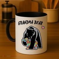 Autism Awareness Grandma Bear Coffee Mug thumb 4