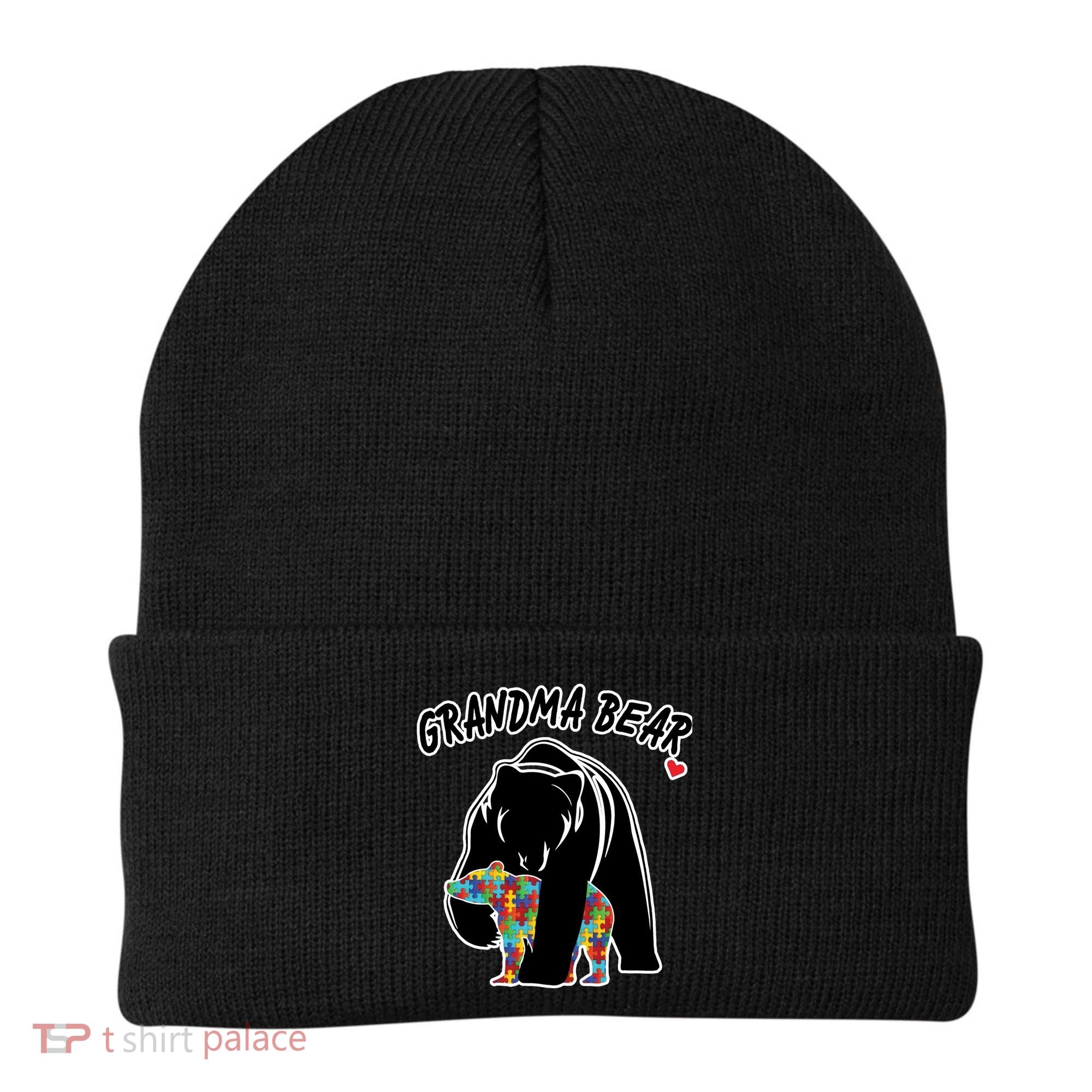 Autism Awareness Grandma Bear Beanie