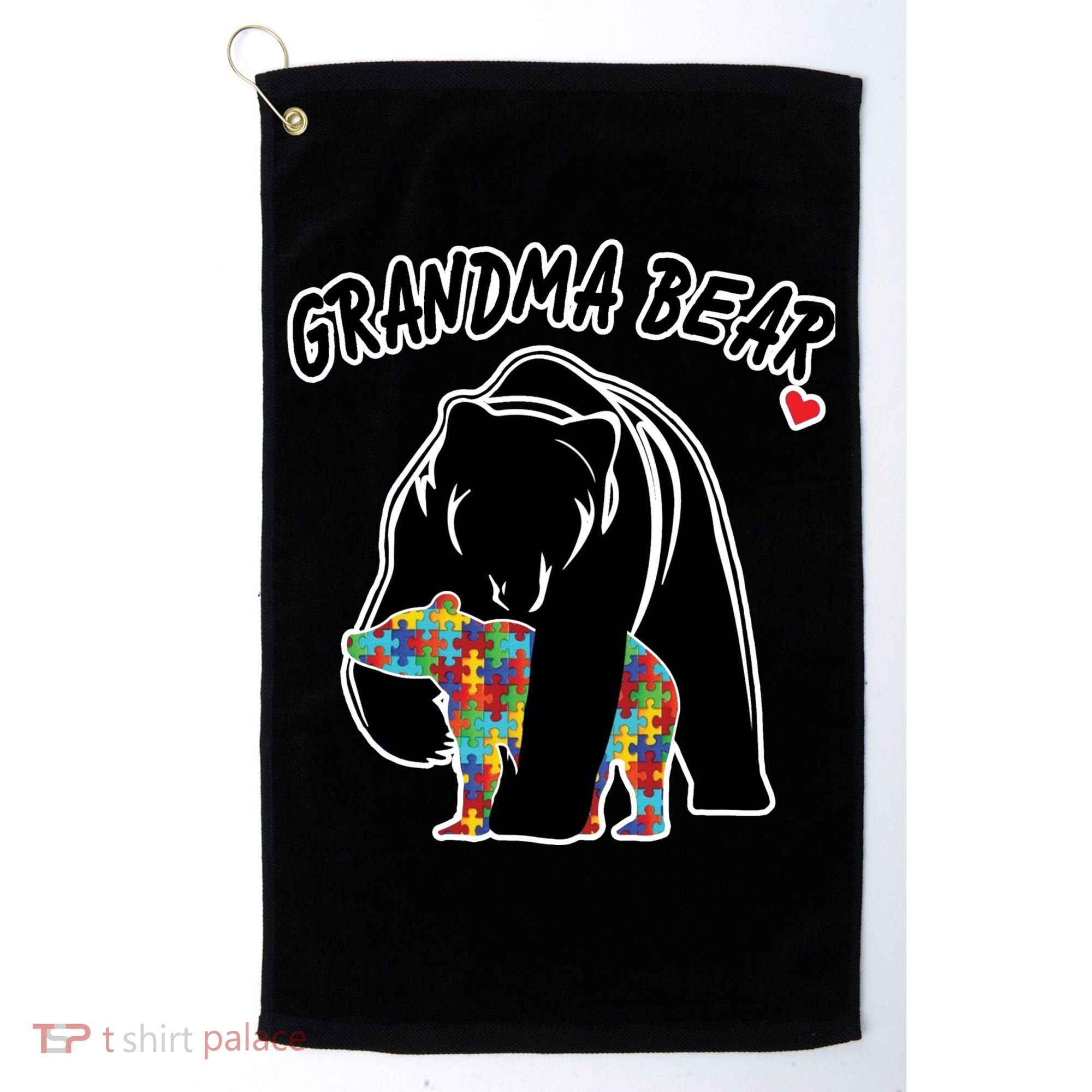 Autism Awareness Grandma Bear Golf Towel