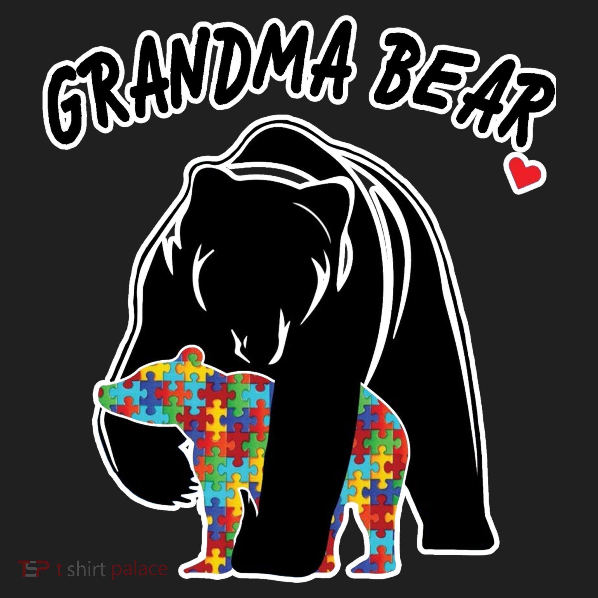 Autism Awareness Grandma Bear Golf Towel