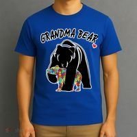 Autism Awareness Grandma Bear T-Shirt thumb 3