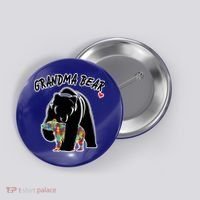 Autism Awareness Grandma Bear Button thumb 0