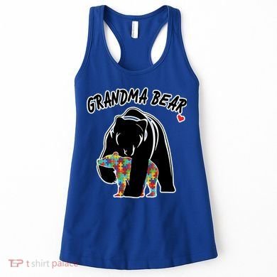 Autism Awareness Grandma Bear Women's Tank Top