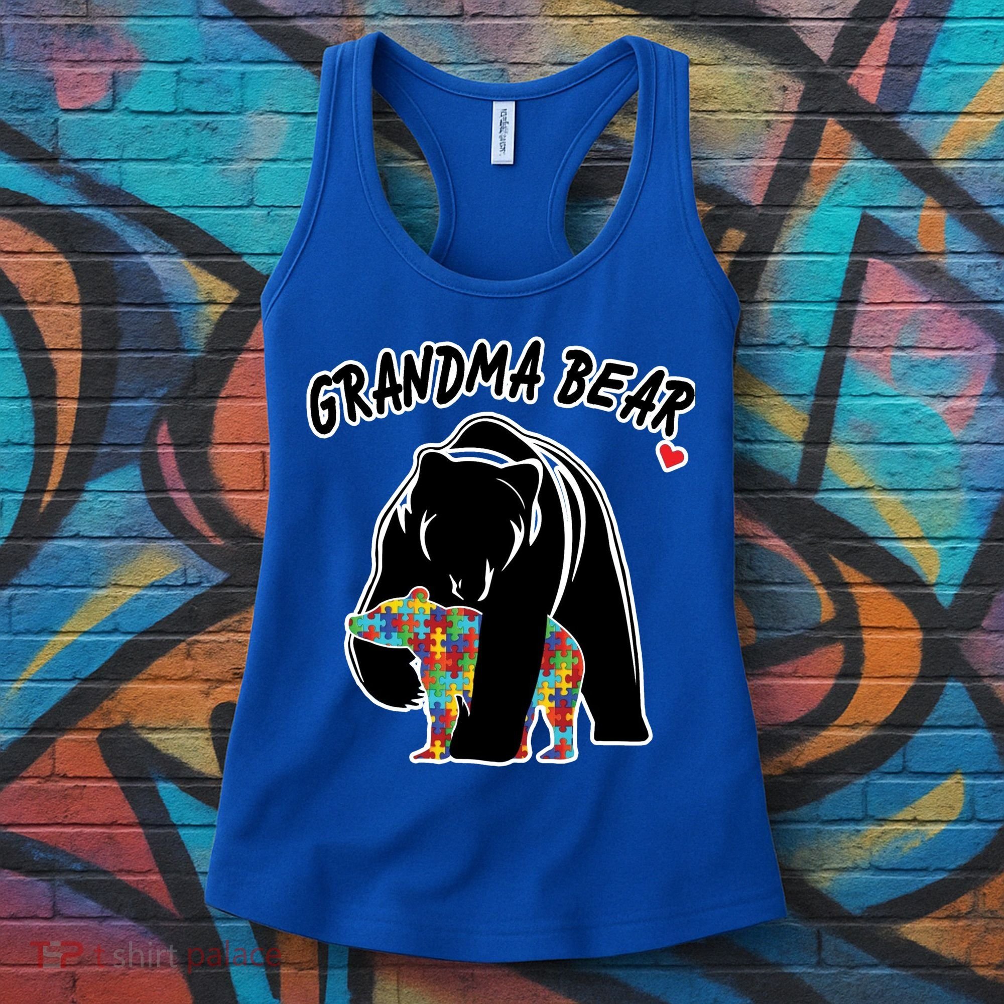 Autism Awareness Grandma Bear Women's Tank Top