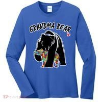 Autism Awareness Grandma Bear Women's Long Sleeve Shirt thumb 0