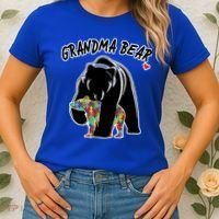 Autism Awareness Grandma Bear Women's T-Shirt thumb 2