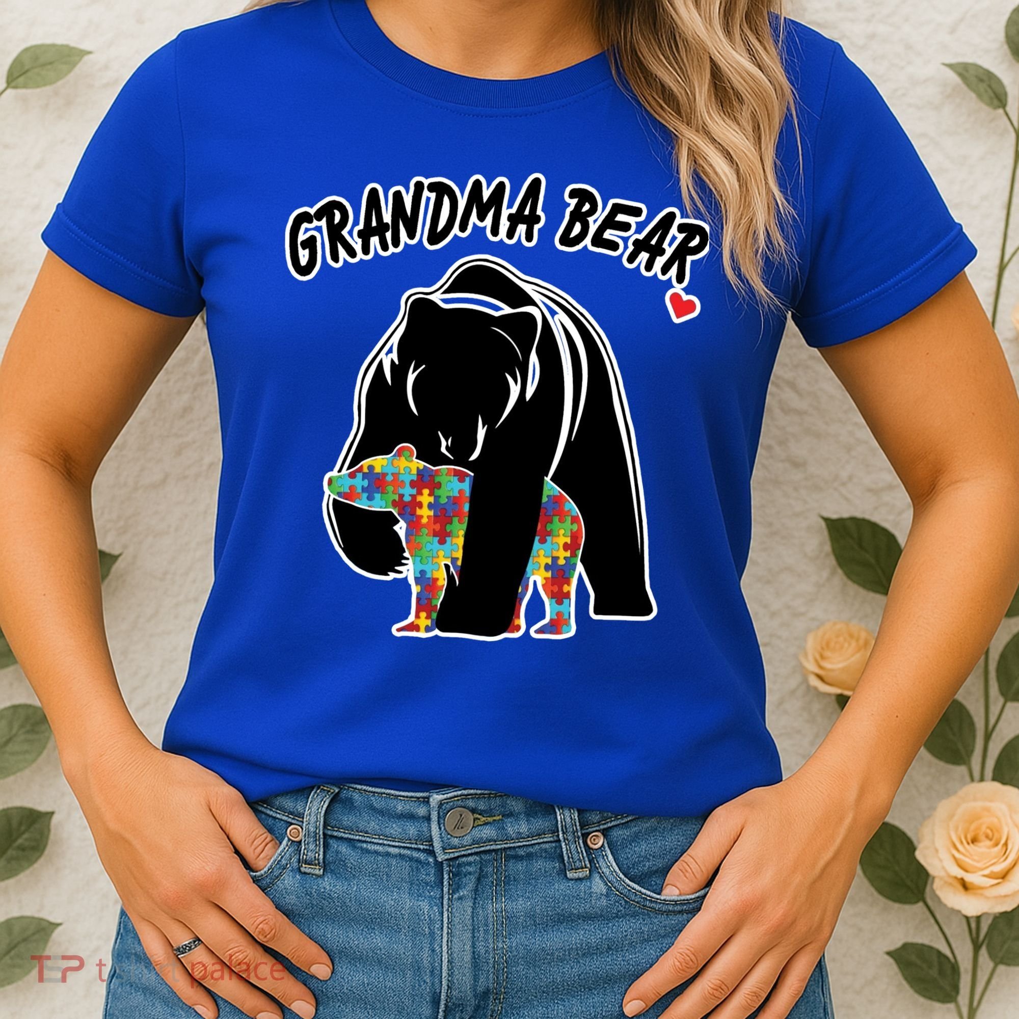 Autism Awareness Grandma Bear Women's T-Shirt