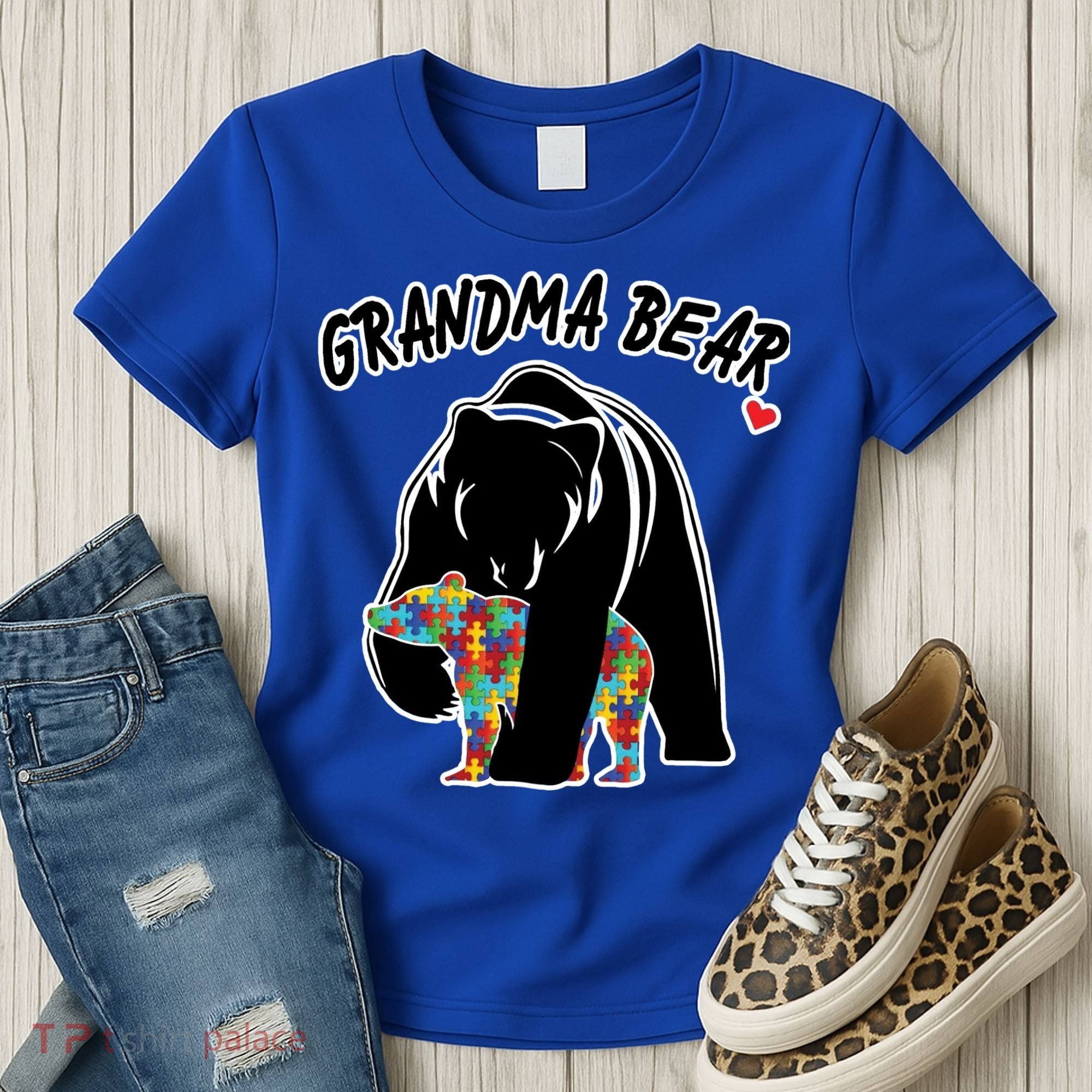 Autism Awareness Grandma Bear Women's T-Shirt