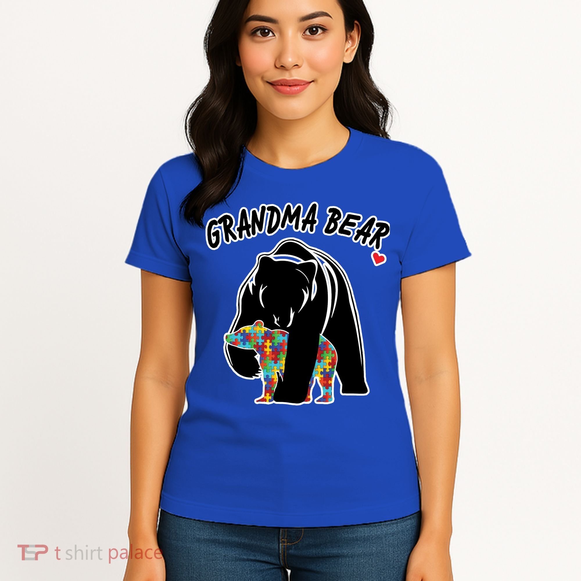 Autism Awareness Grandma Bear Women's T-Shirt