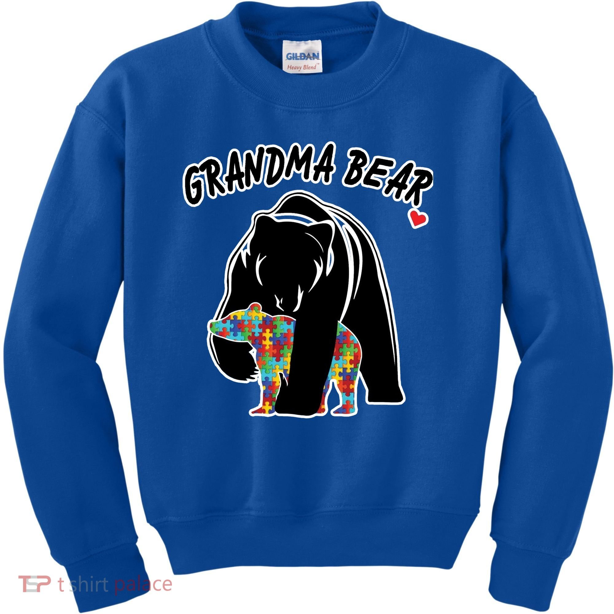 Autism Awareness Grandma Bear Kids Sweatshirt