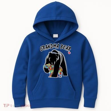 Autism Awareness Grandma Bear Kids Hoodie