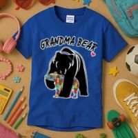 Autism Awareness Grandma Bear Kids T-Shirt thumb 3
