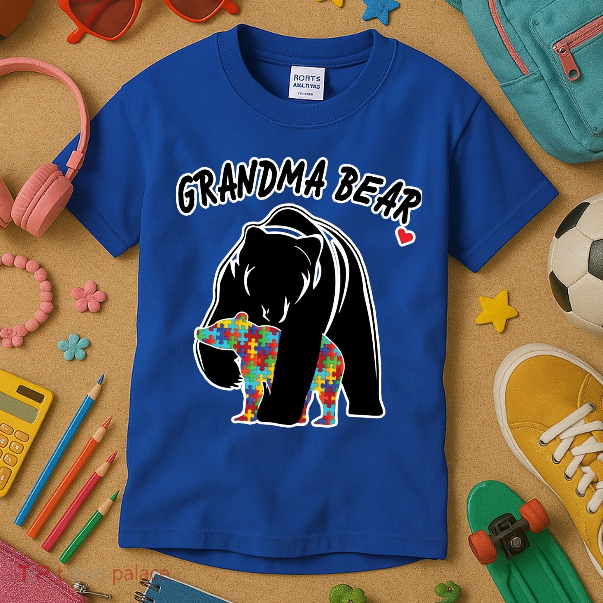 Autism Awareness Grandma Bear Kids T-Shirt